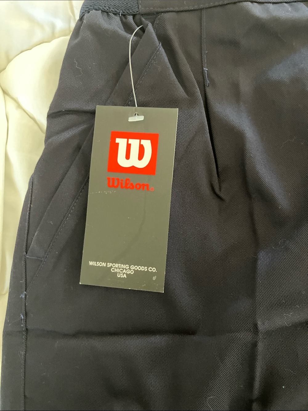 WILSON Men’s Navy Tennis Shorts w/ Red Logo + Striped Waistband Size 34 NWT - Picture 11 of 11